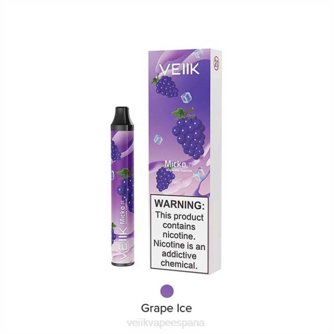 VEIIK Micko Pie vaporizador desechable 600 inhalaciones hielo de uva 4N4018 VEIIK micko lux españa